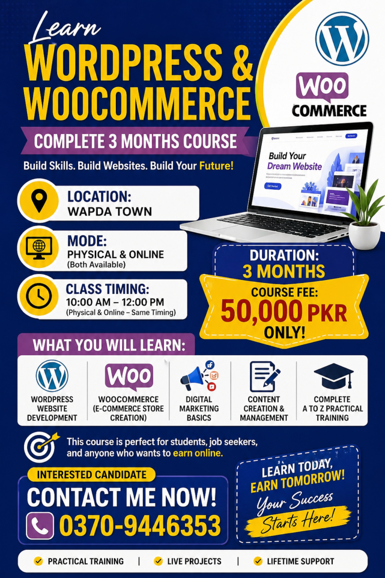 🚀 Learn WordPress & WooCommerce – Start Your Online Career Today!
